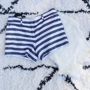 Ann Taylor Signature Blue & White Striped Shorts